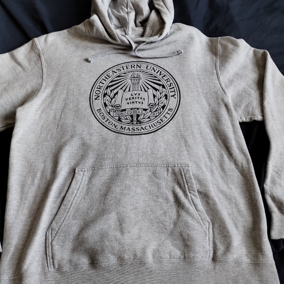 LARGE Northeastern University Boston Mass Hoodie Vintage LARGE Husky Gear - Picture 3 of 7